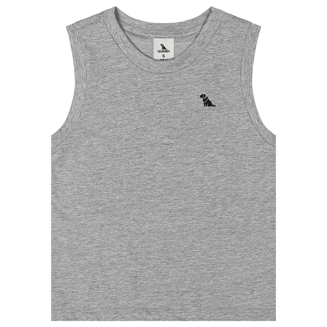 Camiseta Regata Básica em Meia Malha - Cinza Médio