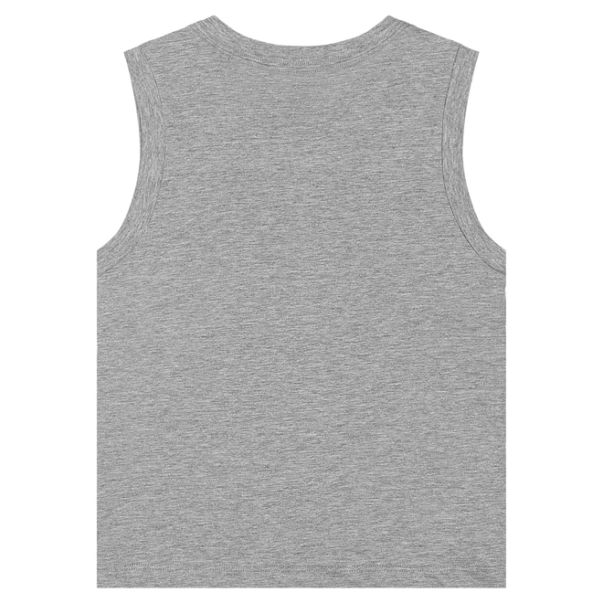 Camiseta Regata Básica em Meia Malha - Cinza Médio