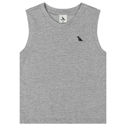 Camiseta Regata Básica em Meia Malha - Cinza Médio