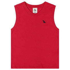 Camiseta Regata Básica em Meia Malha - Vermelho
