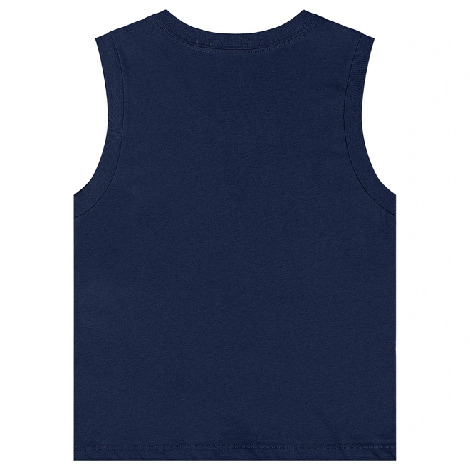 Camiseta Regata Básica em Meia Malha - Azul Escuro