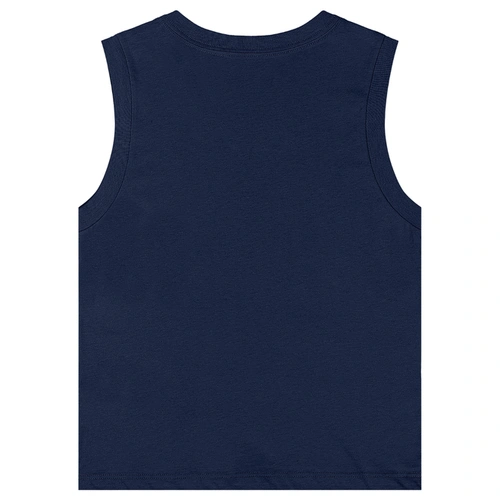 Camiseta Regata Básica em Meia Malha - Azul Escuro