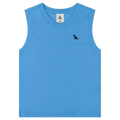 Camiseta Regata Básica em Meia Malha - Azul Ethereal