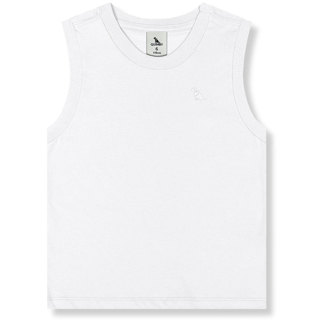 Camiseta Regata Básica em Meia Malha - Branco Especial