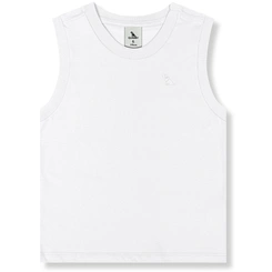 Camiseta Regata Básica em Meia Malha - Branco Especial