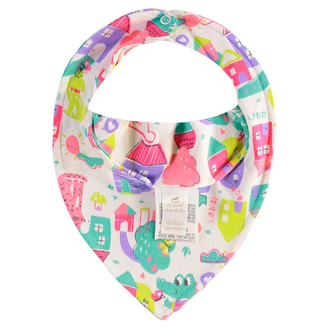 Babador em Suedine Estampa Abstrata - Off White