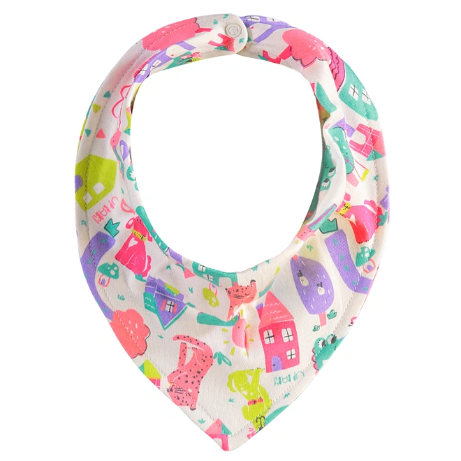 Babador em Suedine Estampa Abstrata - Off White