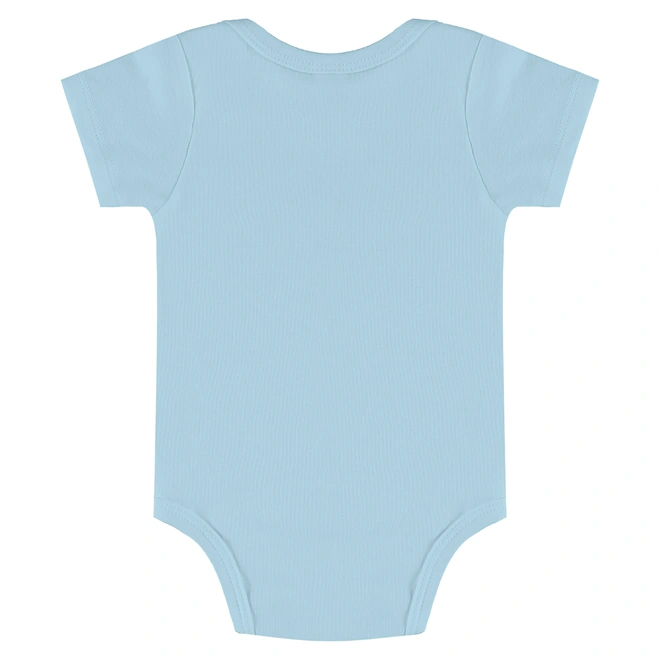 Conjunto Body Meia Manga com Short em Suedine Estampa Abstrata Bichinhos - Azul Delicado