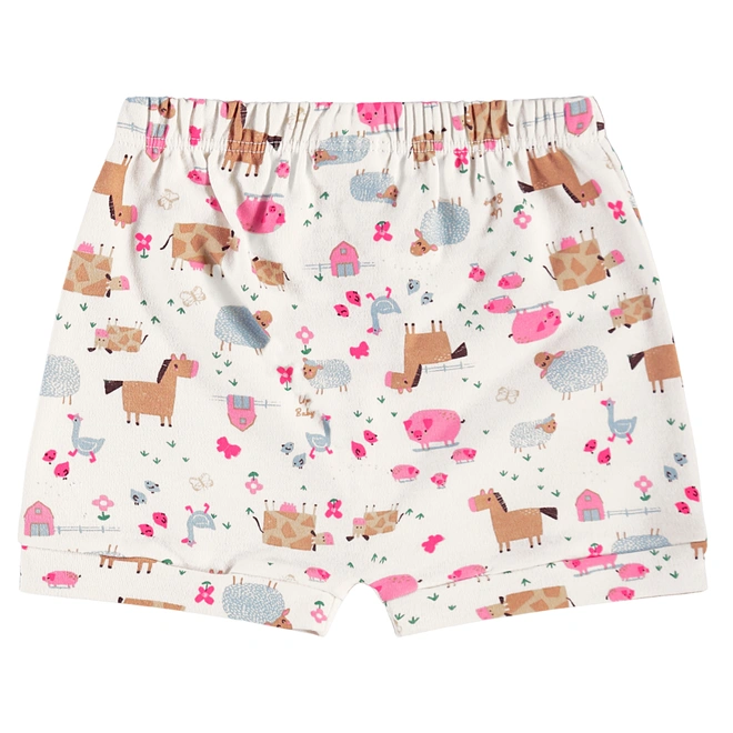 Conjunto Body Meia Manga com Short em Suedine Estampa Abstrata Bichinhos - Azul Delicado