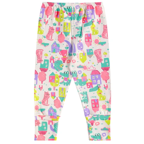 Calça Em Suedine Estampa Abstrata - Off White