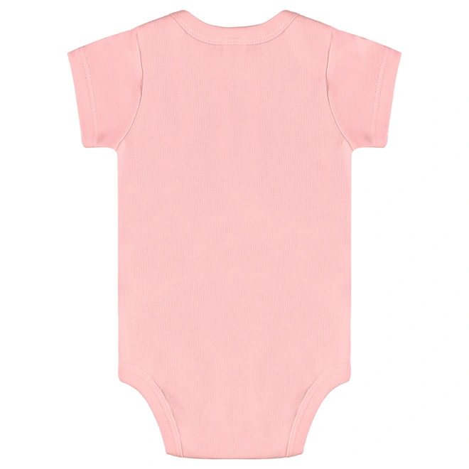 Body Manga Curta em Suedine - Rosa