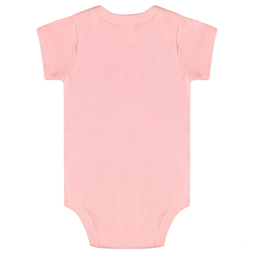 Body Manga Curta em Suedine - Rosa