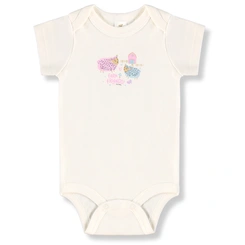 Body Manga Curta em Suedine - Natural