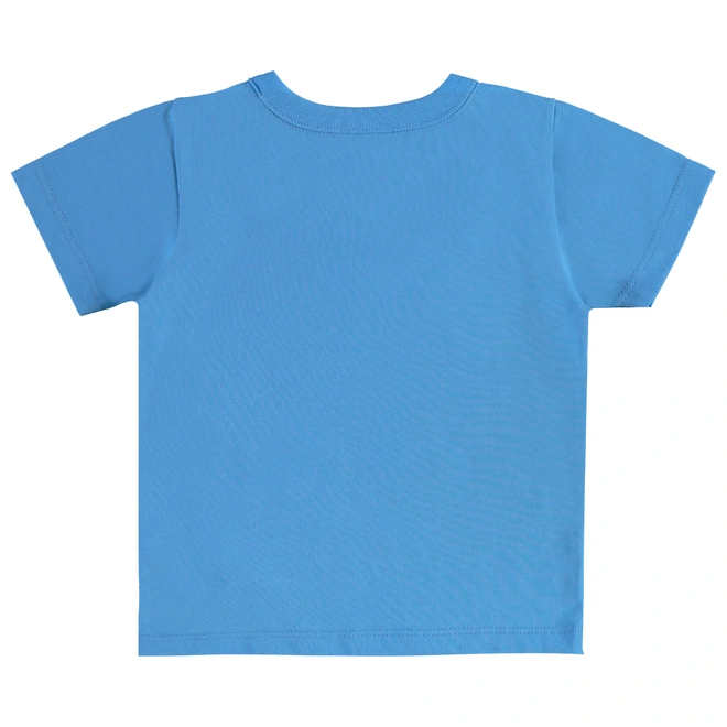 Conjunto Camisa Meia Manga em Malha e Bermuda em Microfibra Dino - Azul Ethereal