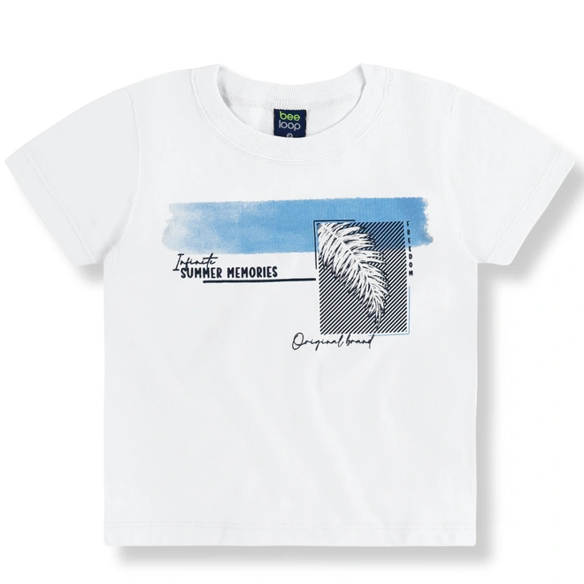 Conjunto Camisa Meia Manga em Malha e Bermuda em Moletom - Branco Especial