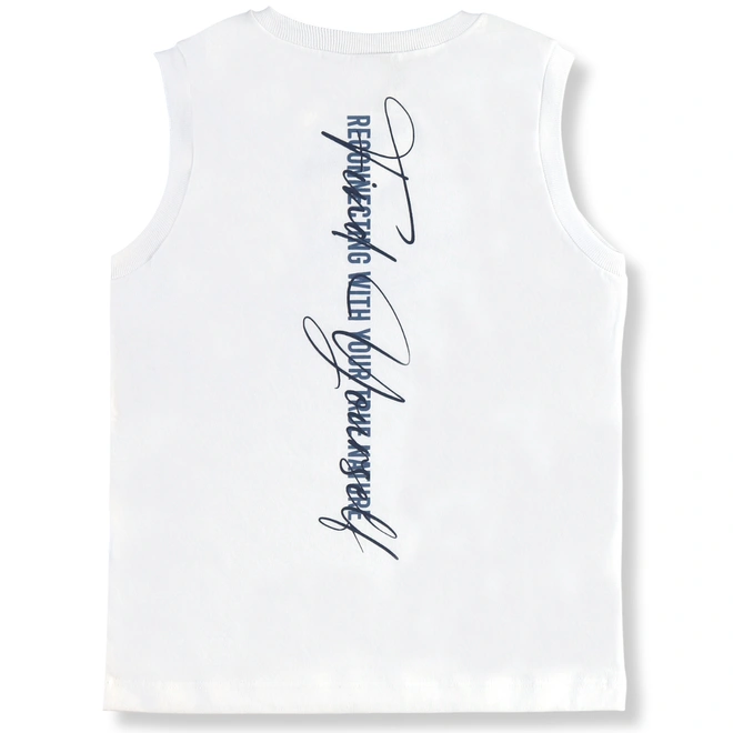 Conjunto Camiseta Regata em Malha e Bermuda em Microfibra - Branco Especial