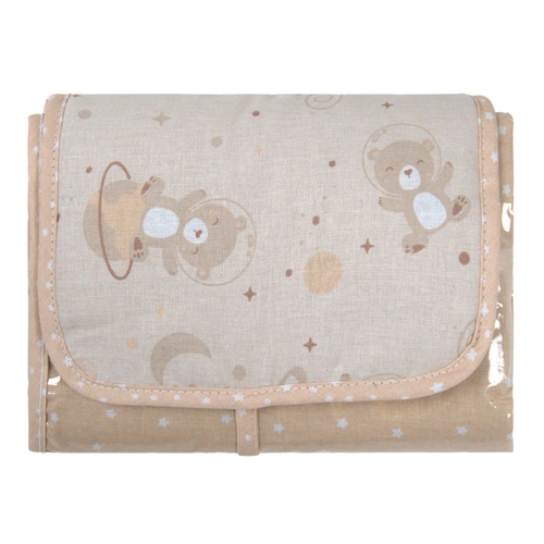 Trocador de Fraldas Portátil Bublim Petit Estampado - Urso Espacial Bege