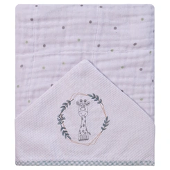 Toalha Soft Com Capuz Bordado Baby Joy Clássicos Estampada - Safari Verde