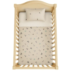 Jogo de Lençol com Elástico Padrão Americano Bublim Malha Estampado/Liso Fazendinha - 3 Peças