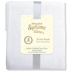 Fralda Para Bebê Supreme Lisa com Bainha - 5 unidades - Branco