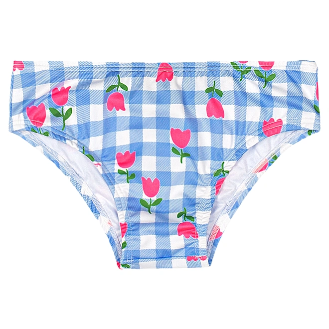 Biquíni em Malha Poliester Estampa Flor - Azul