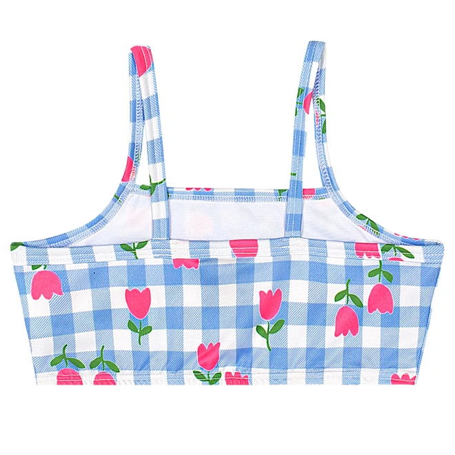 Biquíni em Malha Poliester Estampa Flor - Azul