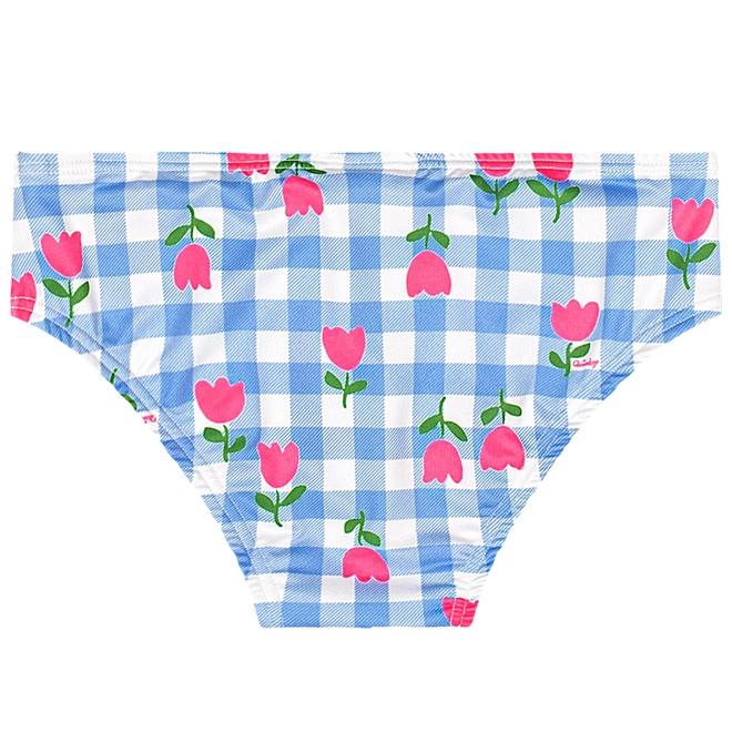 Biquíni em Malha Poliester Estampa Flor - Azul