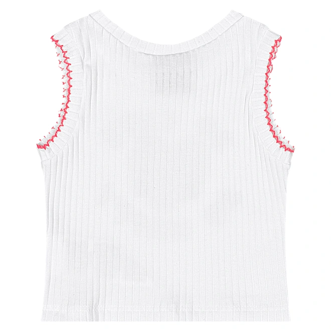 Conjunto Blusa em Ribana e Short-saia em Cotton Estampa Abstrata - Branco Especial