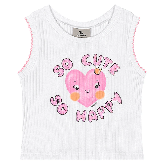 Conjunto Blusa em Ribana e Short-saia em Cotton Estampa Abstrata - Branco Especial