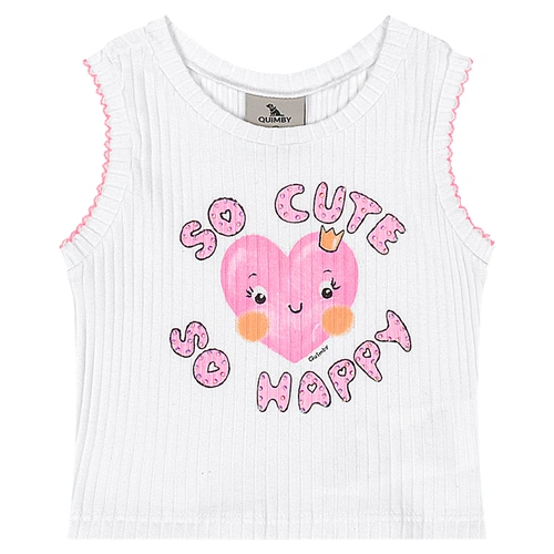 Conjunto Blusa em Ribana e Short-saia em Cotton Estampa Abstrata - Branco Especial