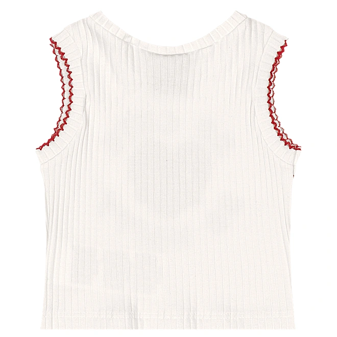 Conjunto Blusa em Ribana e Short-saia em Cotton Estampa Abstrata - Natural