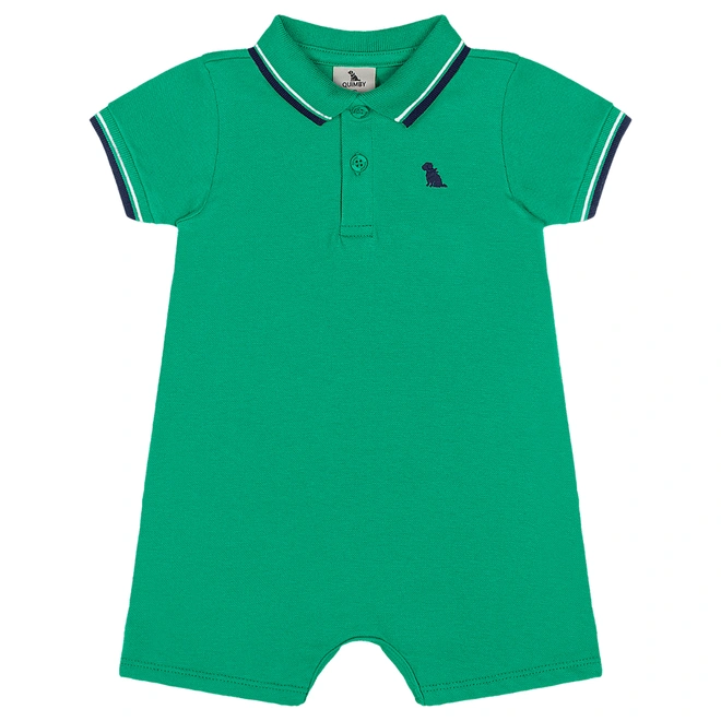 Macaquinho Polo Meia Manga em Piquet - Verde Azevinho