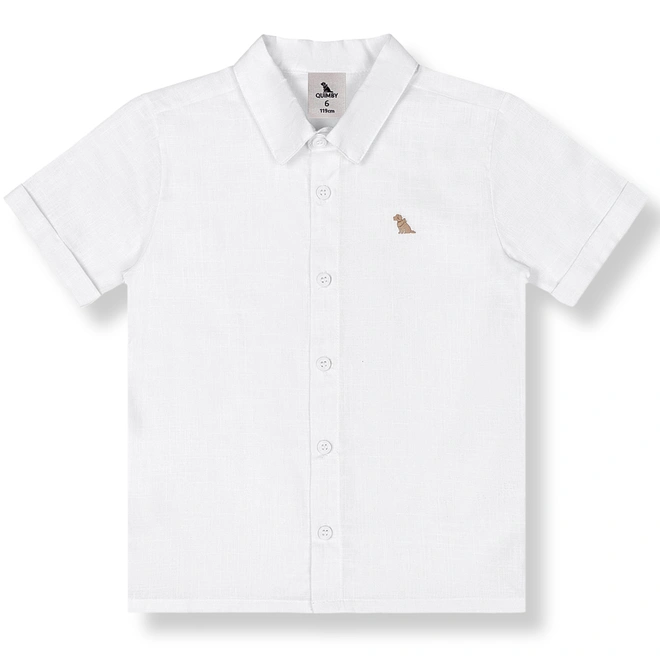 Conjunto Camisa em Tecido e Bermuda em Tecido Sarjado - Branco Especial