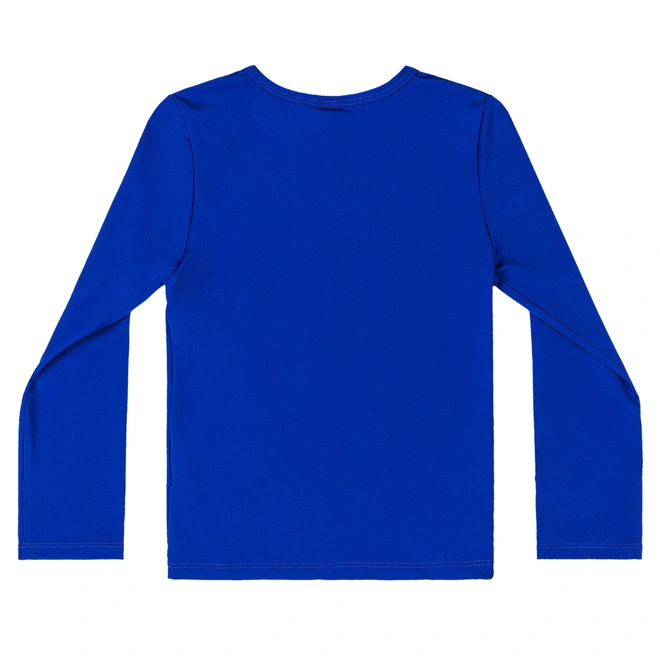 Conjunto Camisa Manga Longa e Sunga de Praia em Malha Poliéster - Azul Médio