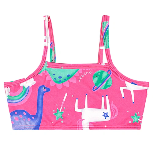 Biquíni em Malha Poliester Estampa Abstrata - Rosa