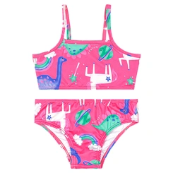 Biquíni em Malha Poliester Estampa Abstrata - Rosa