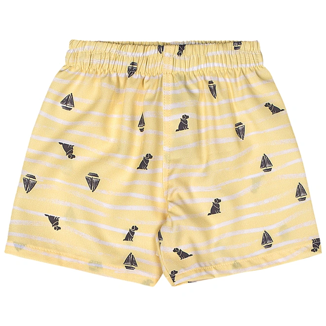 Conjunto Camisa Meia Manga em Malha e Bermuda em Microfibra - Chumbo