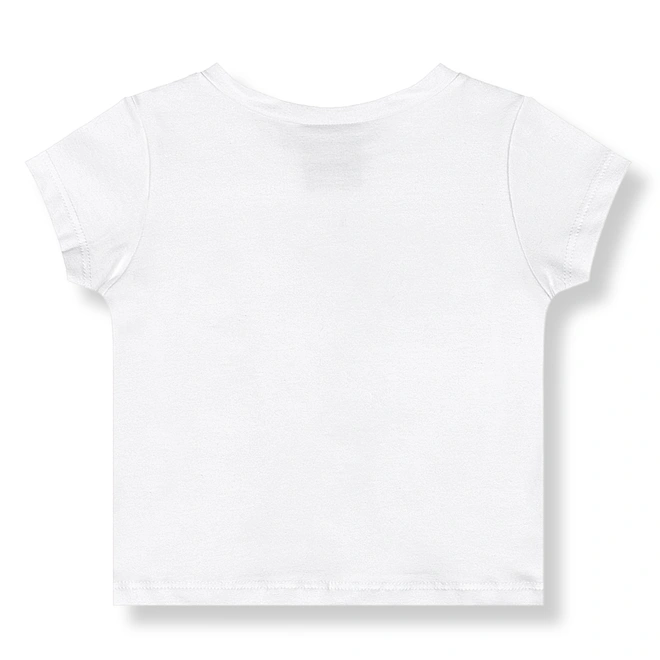 Conjunto Blusa Meia Manga e Short em Cotton Picnic - Branco/Laranja