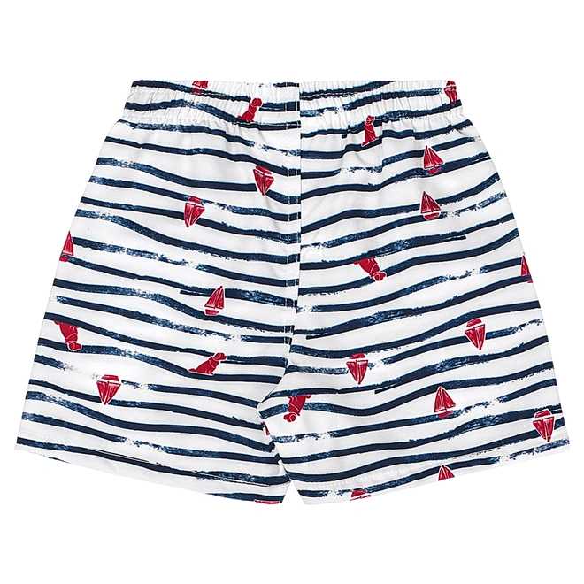 Conjunto Camisa Meia Manga em Malha e Bermuda em Microfibra - Azul Escuro