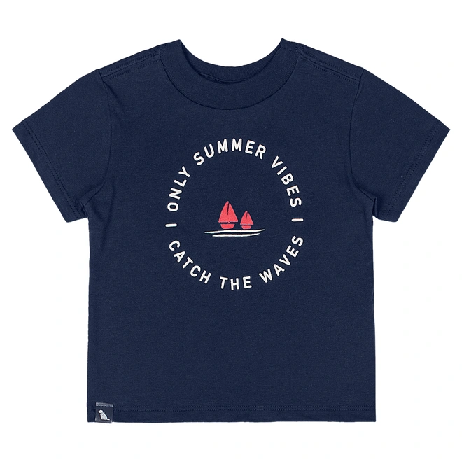 Conjunto Camisa Meia Manga em Malha e Bermuda em Microfibra - Azul Escuro