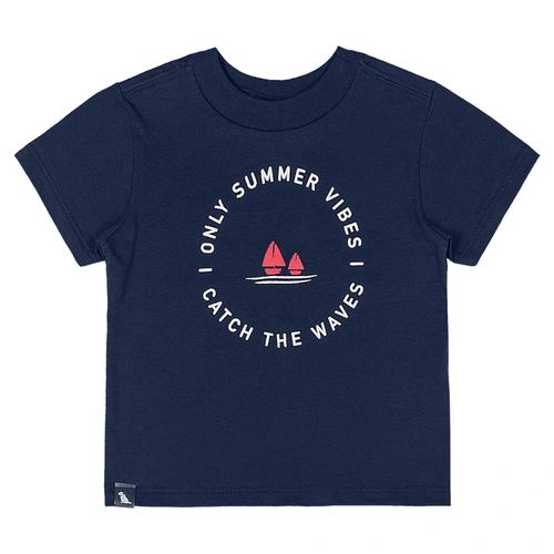 Conjunto Camisa Meia Manga em Malha e Bermuda em Microfibra - Azul Escuro